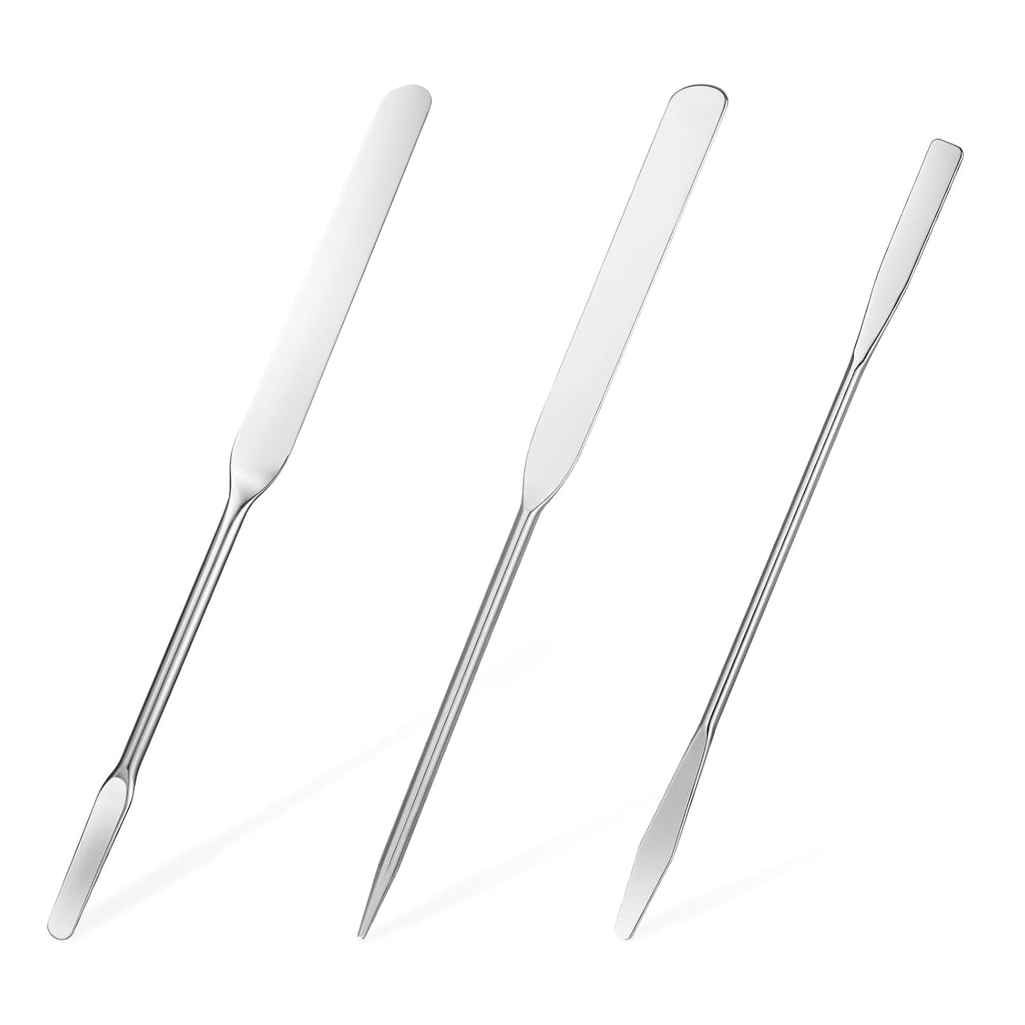 Makeup Spatula Set - 3 Pcs Stainless Steel Foundation Applicators | Tiny Mixing Tool for Even Application