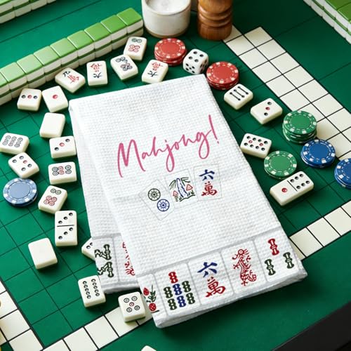 Floral Mahjong Decorative Dish Towels - 16x24 inches