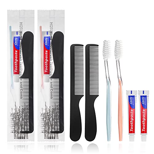 30 Pack Disposable Toothbrushes with Toothpaste & Comb for Travel & Homeless Care