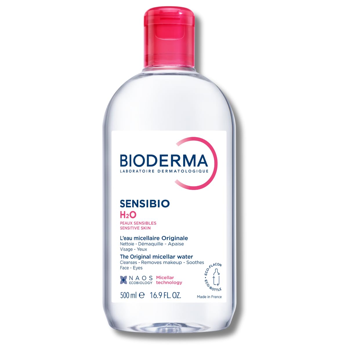 Bioderma Sensibio H2O Micellar Water - Gentle Makeup Remover & Face Cleanser for Sensitive Skin | 16.7 Fl Oz