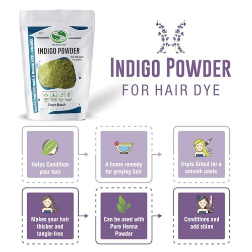 200g Indigo Powder Hair Dye by The Henna Guys - Natural Color