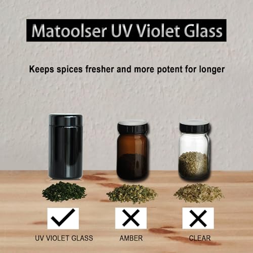 Matoolser 100ml Black Glass Airtight Storage Jar with UV Protection