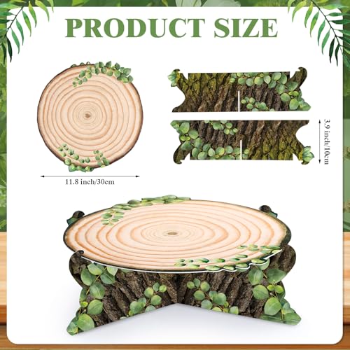 Woodland Themed Cupcake Stand Set - 2 Pcs Rustic Cake Holders
