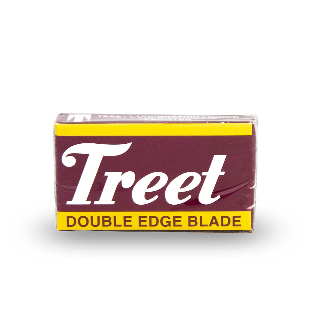 Treet Carbon Steel Double Edge Shaving Razor Blades, 200 Blades Pack (20x10) for safety Razors Butterfly Razors Black Beauty