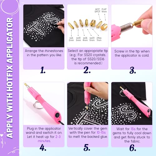 4000 Pcs Clear SS10 Hotfix Rhinestones for DIY Crafts