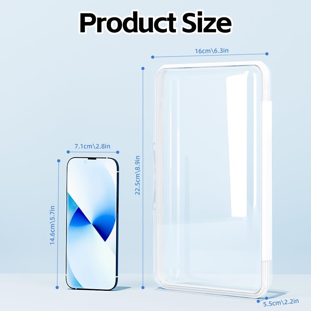 Clear Hard Shell Zipper Case - 3 Pack Crush-Proof Transparent Storage Pouches | Durable Plastic Organizer Bags for Travel, Cosmetics, Toys