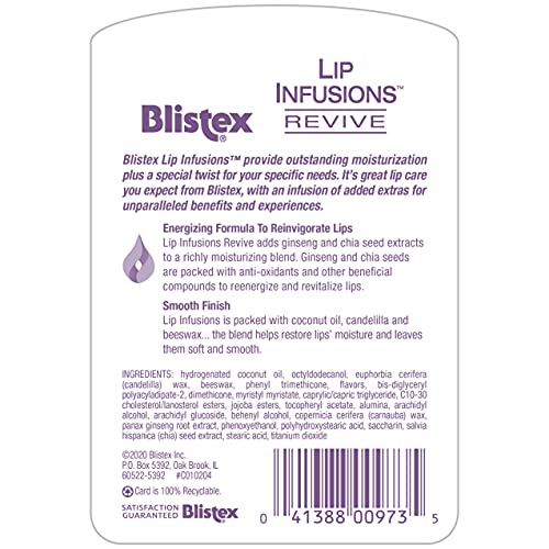 Blistex Lip Infusions Revive Lip Moisturizer with Ginseng & Chia Seed 0.13oz