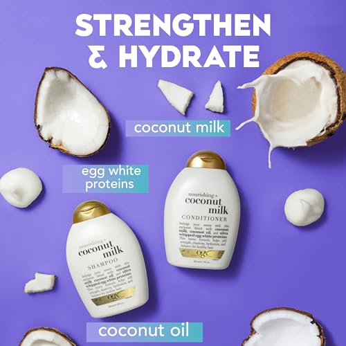 OGX Nourishing Coconut Milk Conditioner 13 Fl Oz (Pack of 2) - Sulfate-Free
