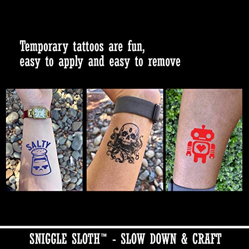 Biker Skulls Temporary Tattoo Sheet - Color Waterproof Body Art