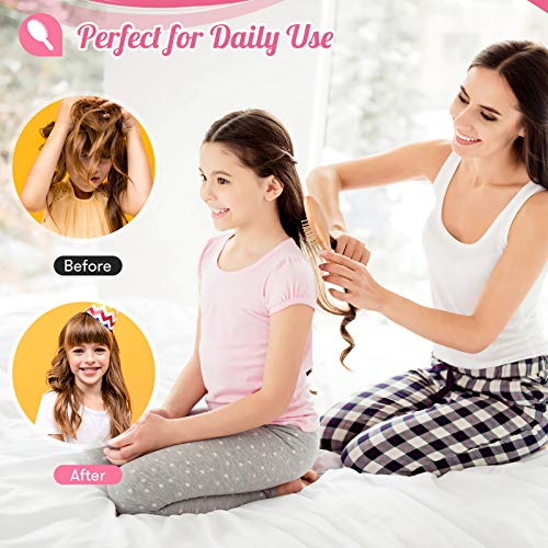 URTHEONE Beige Mini Detangling Hair Brush for Kids & Travel, Suitable for All Hair Types