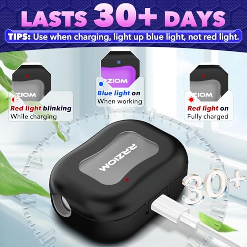 RRZIOM Black Portable Toothbrush Sanitizer Case with Auto UV Cleaning, Rechargeable
