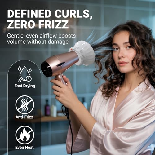 Universal Hair Diffuser for Curly & Wavy Hair - Lightweight Attachment
