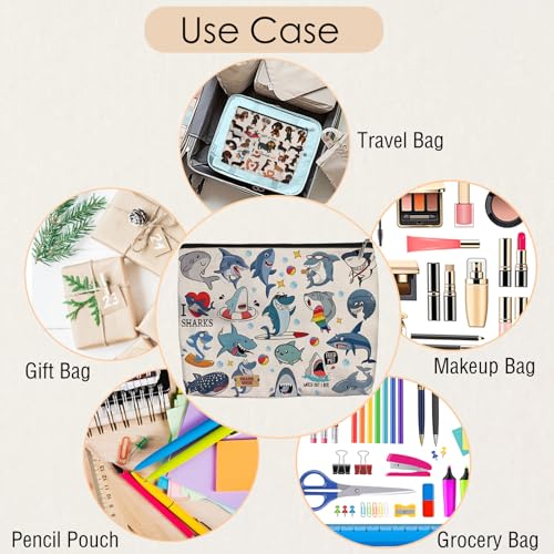 Funny Shark Makeup Bag for Women | Lightweight Travel Pouch