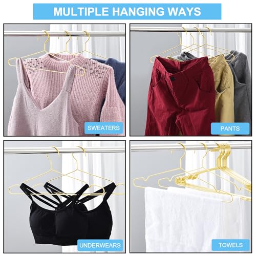 Heavy Duty Stainless Steel Clothes Hangers - 10 Pack Ultra Thin Space Saving Design