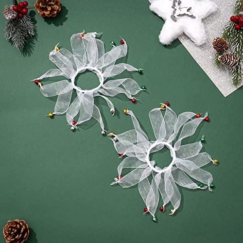 Madison Tyler White Christmas Elastic Hair Ties 2PCS Holiday Ponytail Holders