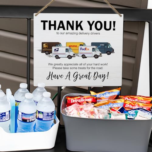 Thank You Delivery Driver Sign - 8x10 Inch Wooden Wall Hanging