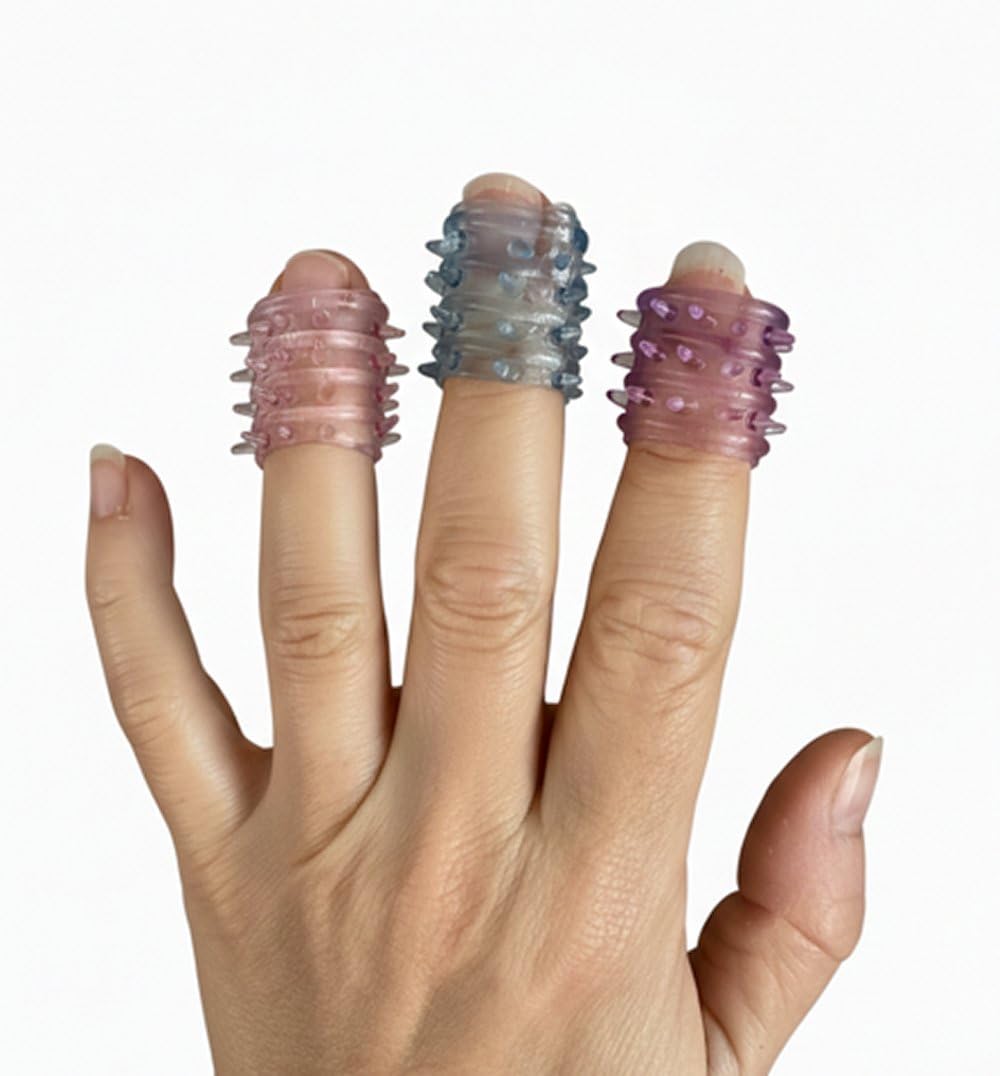 Fidget Support Finger Covers - Textured Silicone Sleeves for OCD, Anxiety & Nail Biting | 3-Pack