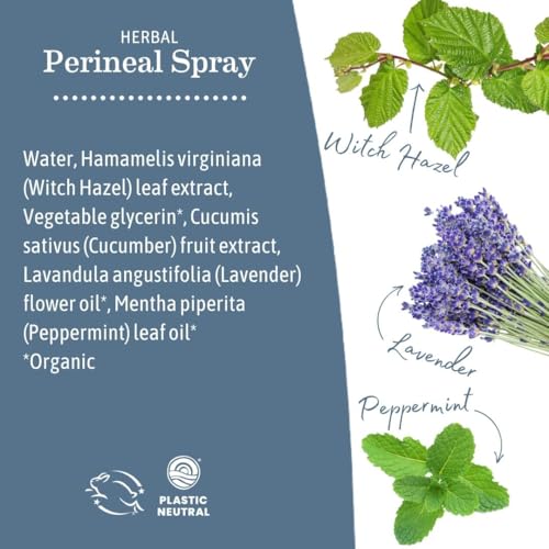 Earth Mama Herbal Perineal Spray - 4 Fl Oz Cooling Relief for Pregnancy & Postpartum