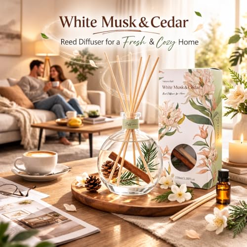 Cedarwood & White Musk Reed Diffuser - Luxury Home Fragrance