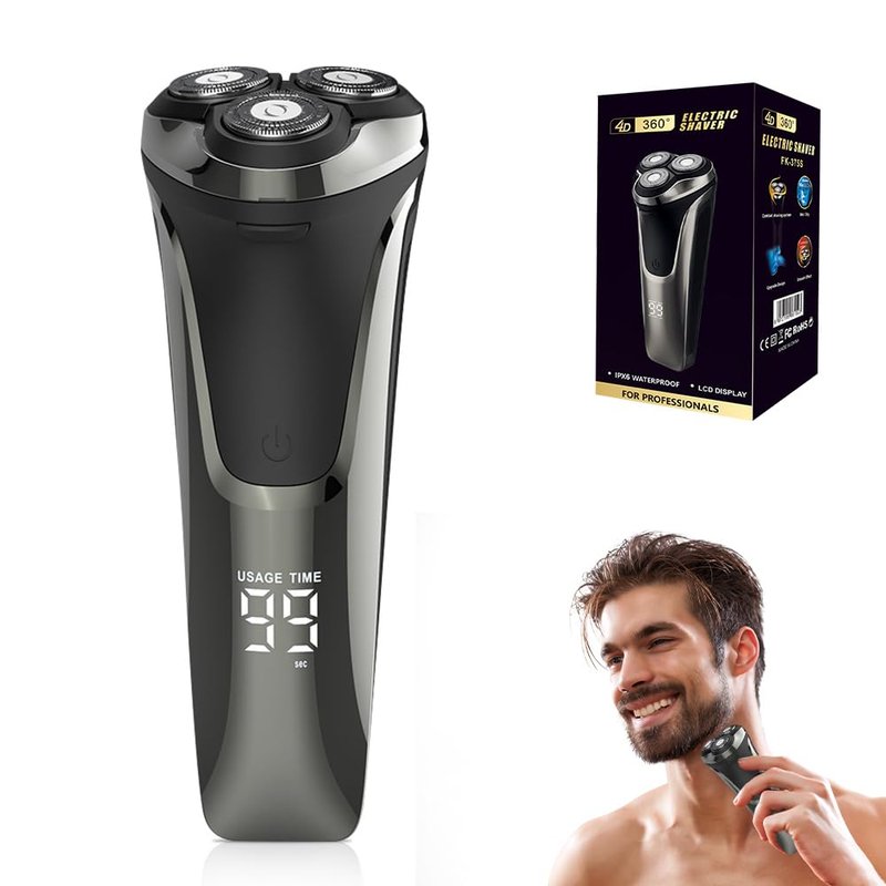 Electric Razor for Men, 2025 New Electric Razor 4D Rotary, Ipx7 Waterproof Electrics Razors, Wet & Dry Rechargeable Electrics Shaver LCD Display (1)