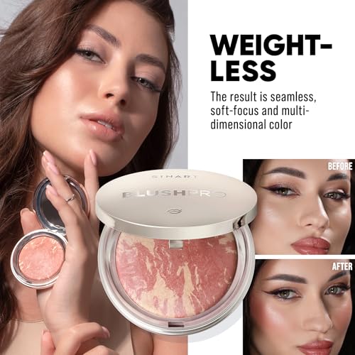 SINART Baked PRO Marbleized Blush - Lightweight Shimmery Face Makeup