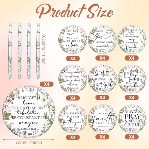 GlikCeil 40 Pcs Christian Compact Mirrors Bulk for Women & Gift, 10 Styles