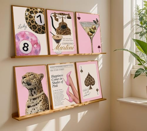 Trendy Pink Leopard Wall Art Prints - 8x10in Unframed Aesthetic Decor
