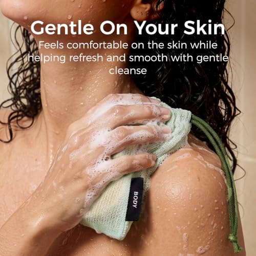 ZOMCHI Mint 3-Pack Soap Saver Bags for Shower & Body Bars, Exfoliating Mesh Pouches