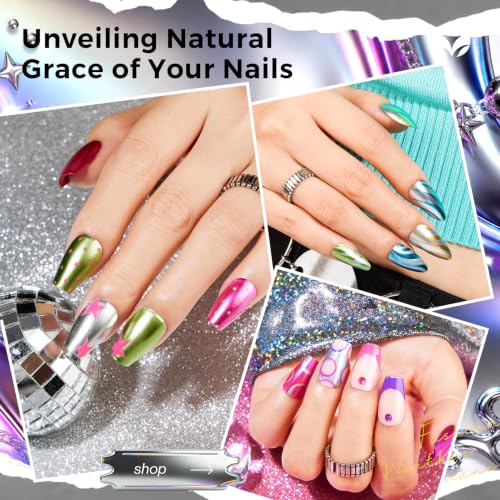 Morovan Metallic Nail Polish Set - 6 Color Chrome Mirror Quick Dry Kit