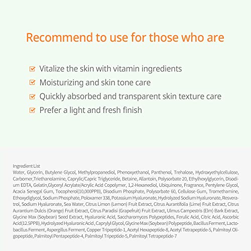 JMsolution Glory Aqua Vitamin C Mask - Brightening Sheet Mask (10 Sheets)