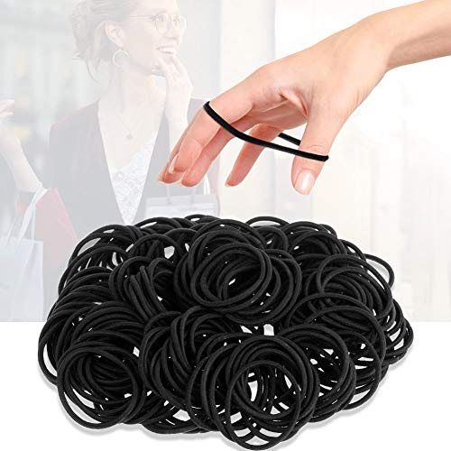 Anezus 200 Pcs Black Hair Ties - Small Elastic Bands (Pack of 2)