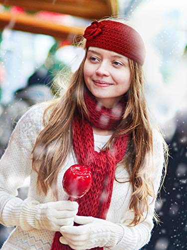 TecUnite Chunky Knit Headbands - 4 Pack Winter Ear Warmers for Women & Girls
