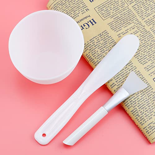 FERCAISH 3Pcs White Silicone Face Mask Mixing Bowl Set