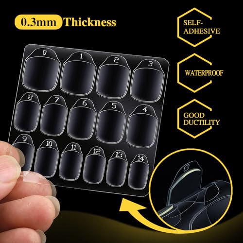 Teenitor 300pcs Nail Adhesive Tabs - 15 Sizes for Press On Nails