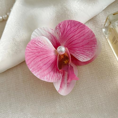 8Pcs Orchid Hair Clips for Women - Hawaiian Flower Hair Accessories, Boho Beach Party Wedding