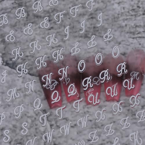 Gold Retro Alphabet Nail Stickers - 12 Sheets Self-Adhesive Art Decals