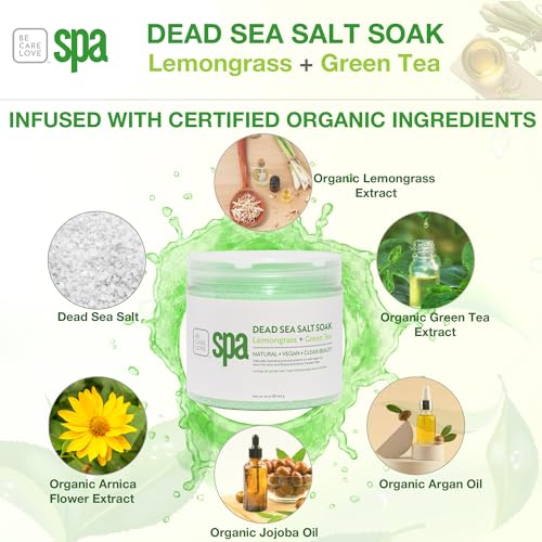 BCL SPA Dead Sea Salt Bath Soak with Organic Lemongrass & Green Tea 16oz