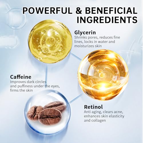 2PCS Caffeine Eye Cream & Serum Set for Anti-Aging, Puffiness & Dark Circles with Cooling Roller