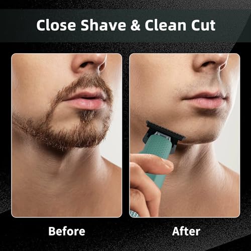 IWEEL Green Professional Beard Trimmer with 12 Guide Combs & LCD Display