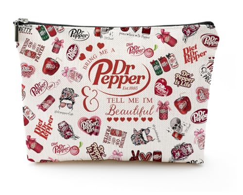 NONETH Red Soda Pepper Merch Makeup Bag Dr Drinks Lover Cosmetic Case