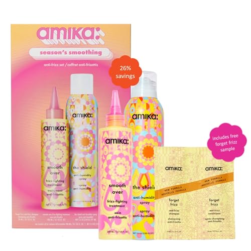 amika the shield anti-humidity spray | lightweight, invisible heat protection spray, contains UV filters, for smooth, frizz free hair