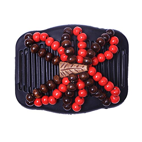 3 Pack Women Hair Beaded Comb Clips Double-Sided Hair Bun Makers Elastic Hair Accessories