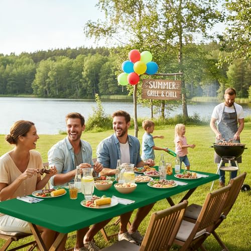 Smiry Waterproof Elastic Fitted Picnic Tablecloth - 30"x72"