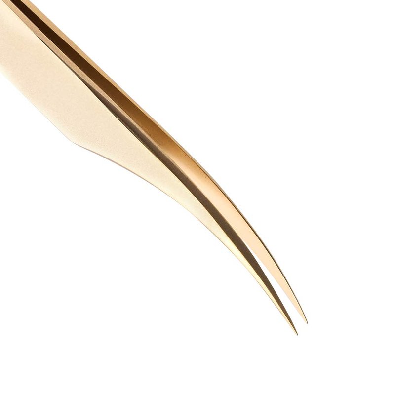 Ms.Queen Eyelash Extension Tweezers-Precision Tweezers for 2D-6D Volume&Individual False Lashes Extensions-Golden-Dolphin Tweezers