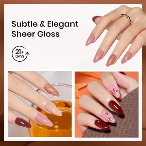 Beetles Fall Dip Powder Nail Kit - Espresso Glow Collection with Glitter & Tools