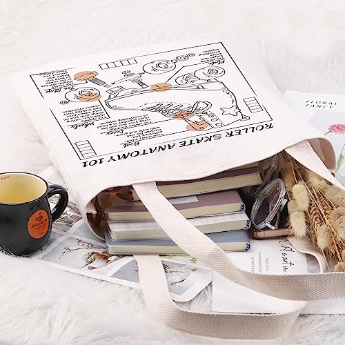 Anatomy of a Skater Tote Bag and Cosmetic Bag Set for Roller Skaters