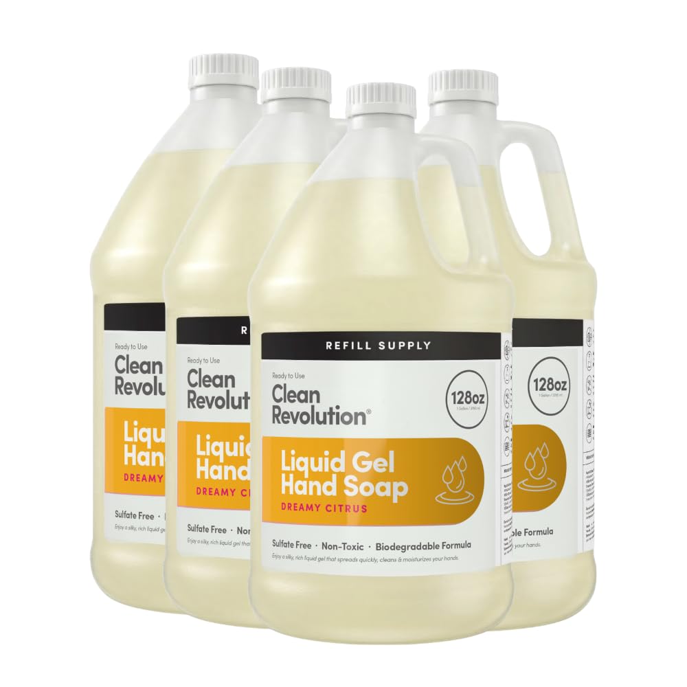 Liquid Gel Hand Soap - Natural Lavender Essential Oils | Silky Rich, Quick Lather, 128 Fl Oz