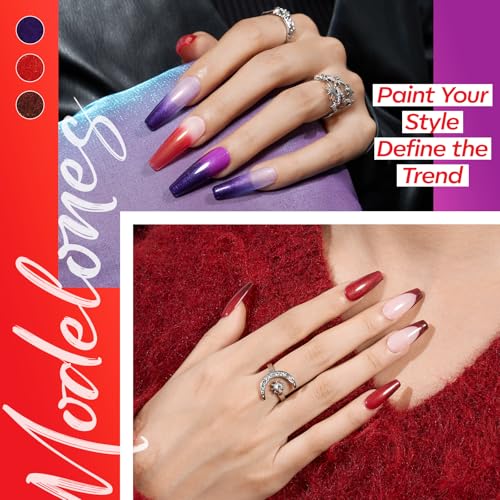 Modelones Glitter Gel Nail Polish Set - Color Changing 6 Shades