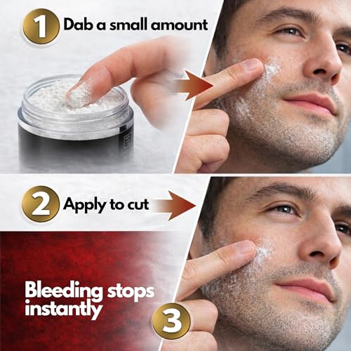 Styptic Powder Jars ? Professional Grooming First Aid for Shaving Nicks, Razor Cuts & Razor Burn ? Quick Healing Blood Stop Powder, 3 Pack (.18 oz Each)