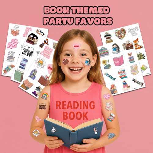 60 PCS Book-Themed Temporary Tattoos for Kids & Adults